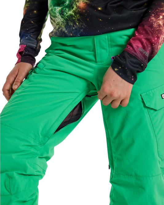 Burton Kids' Exile 2L Cargo Snow Pants - Galaxy Green Kids' Snow Pants - SnowSkiersWarehouse