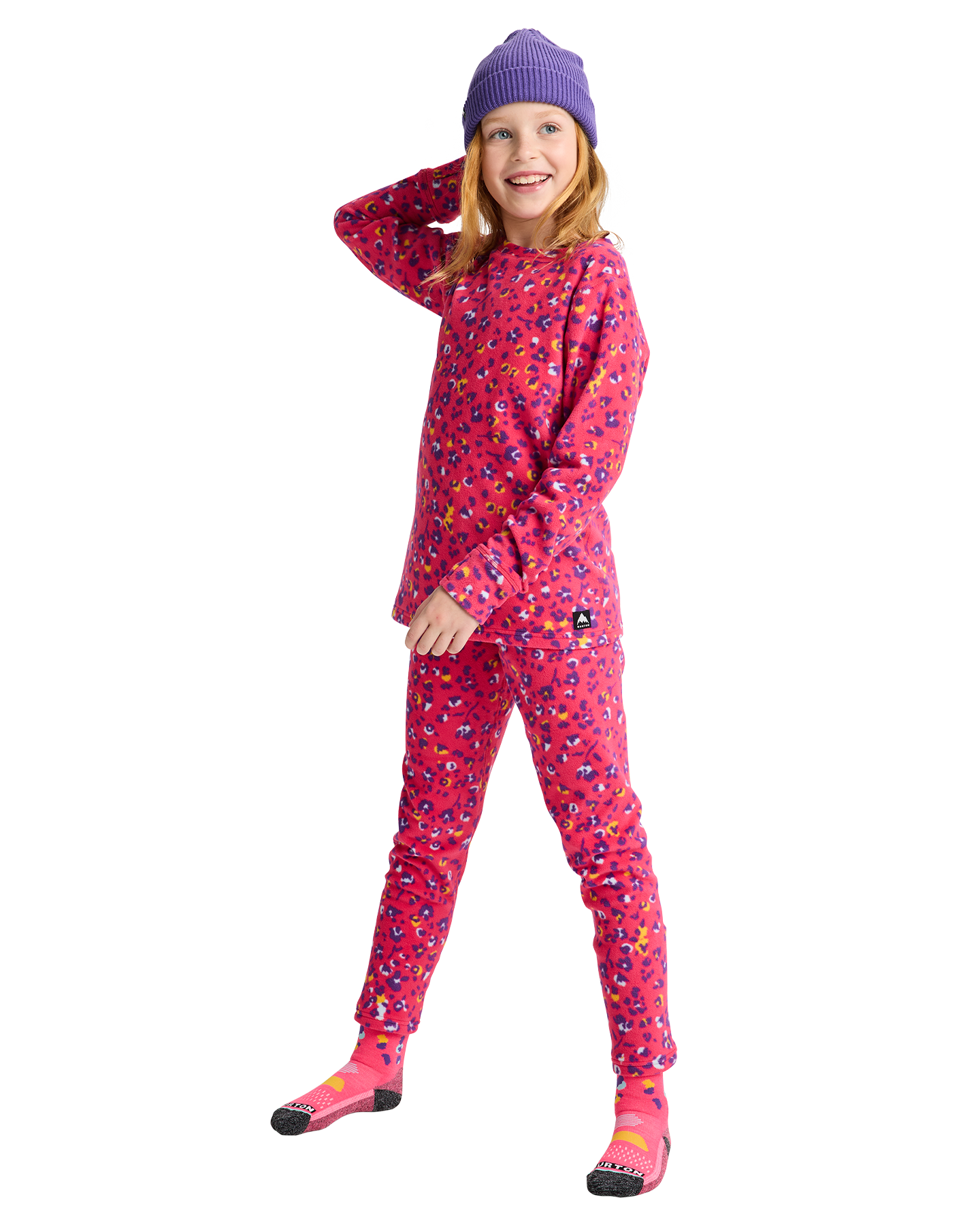 Burton Kids' Fleece Base Layer Thermal Set - Wildcat Floral Kids' Thermal Sets - Trojan Wake Ski Snow