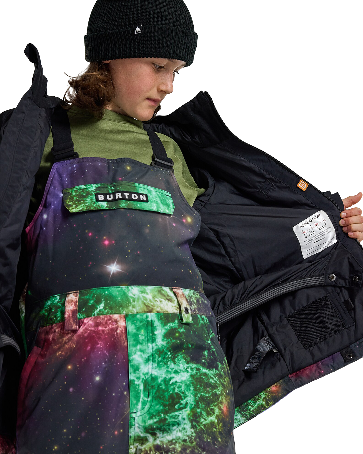 Burton Kids' Lodgepole 2L Snow Jacket - True Black/Painted Planets Kids' Snow Jackets - SnowSkiersWarehouse