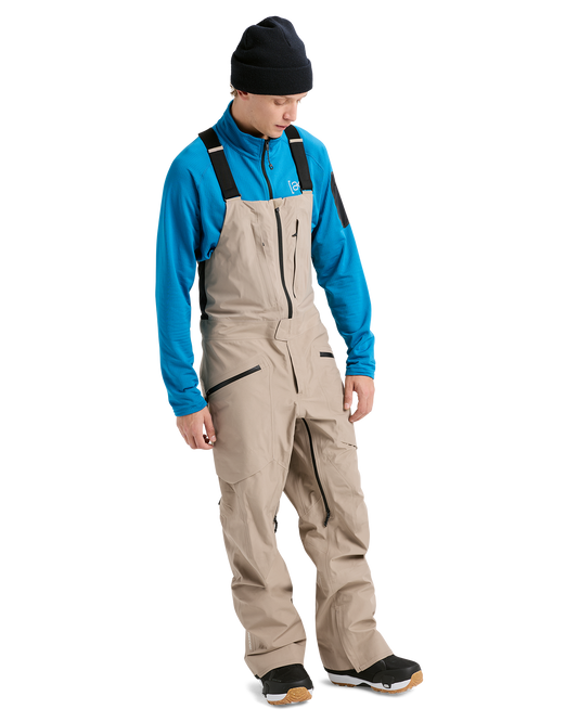 Burton Men's [ak]® Freebird Gore‑Tex 3L Snow Bib Pants - Summit Taupe Men's Snow Bibs - Trojan Wake Ski Snow
