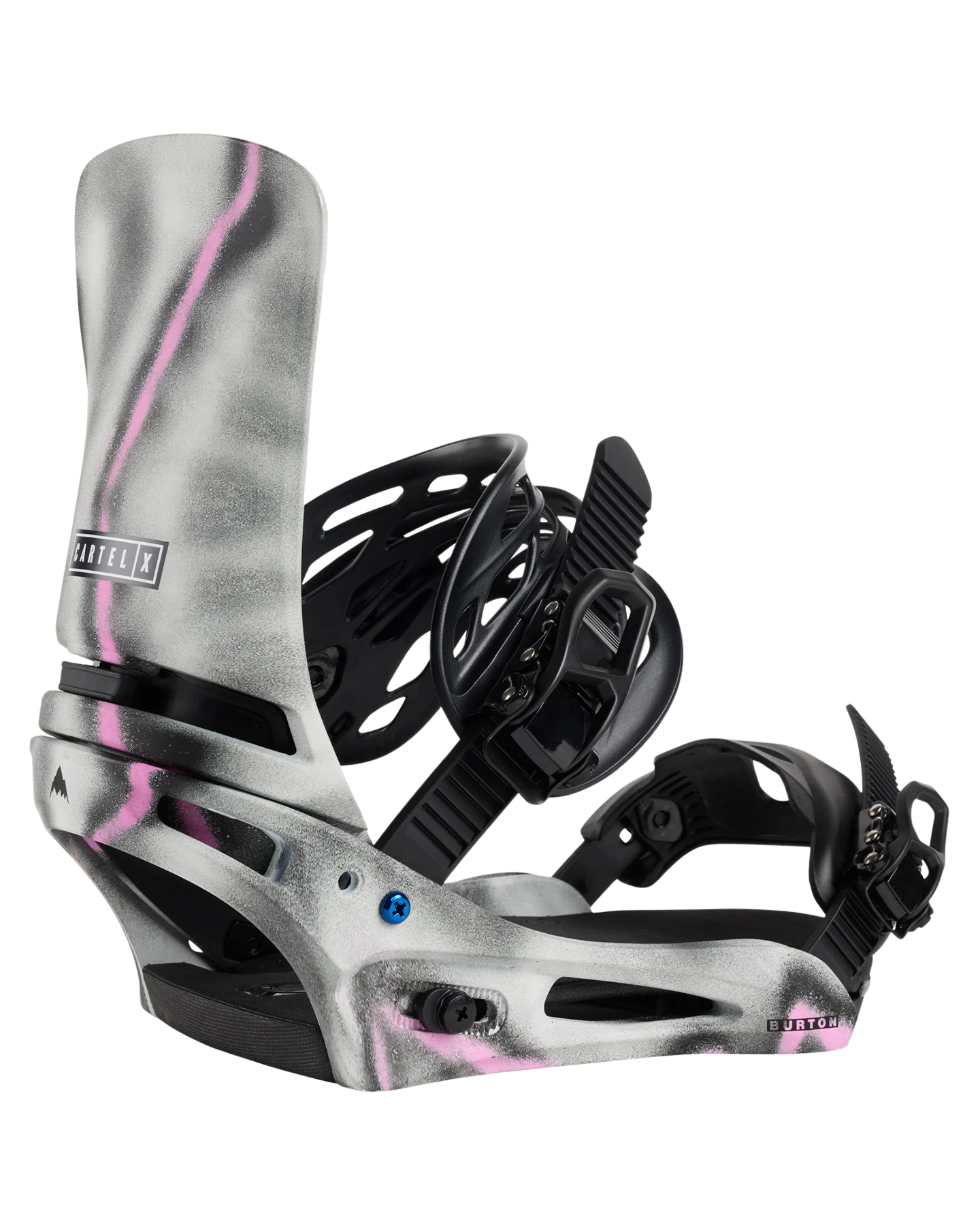 Burton Men's Cartel X Re:Flex Snowboard Bindings - Gray/Pink Men's Snowboard Bindings - Trojan Wake Ski Snow
