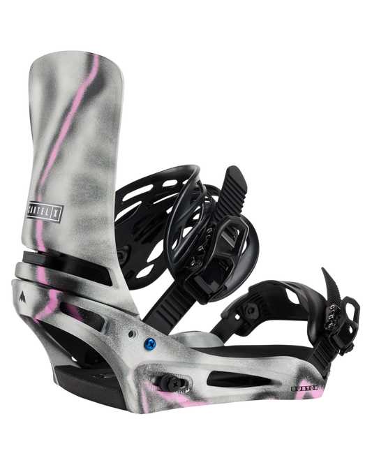 Burton Men's Cartel X Re:Flex Snowboard Bindings - Gray/Pink Men's Snowboard Bindings - Trojan Wake Ski Snow