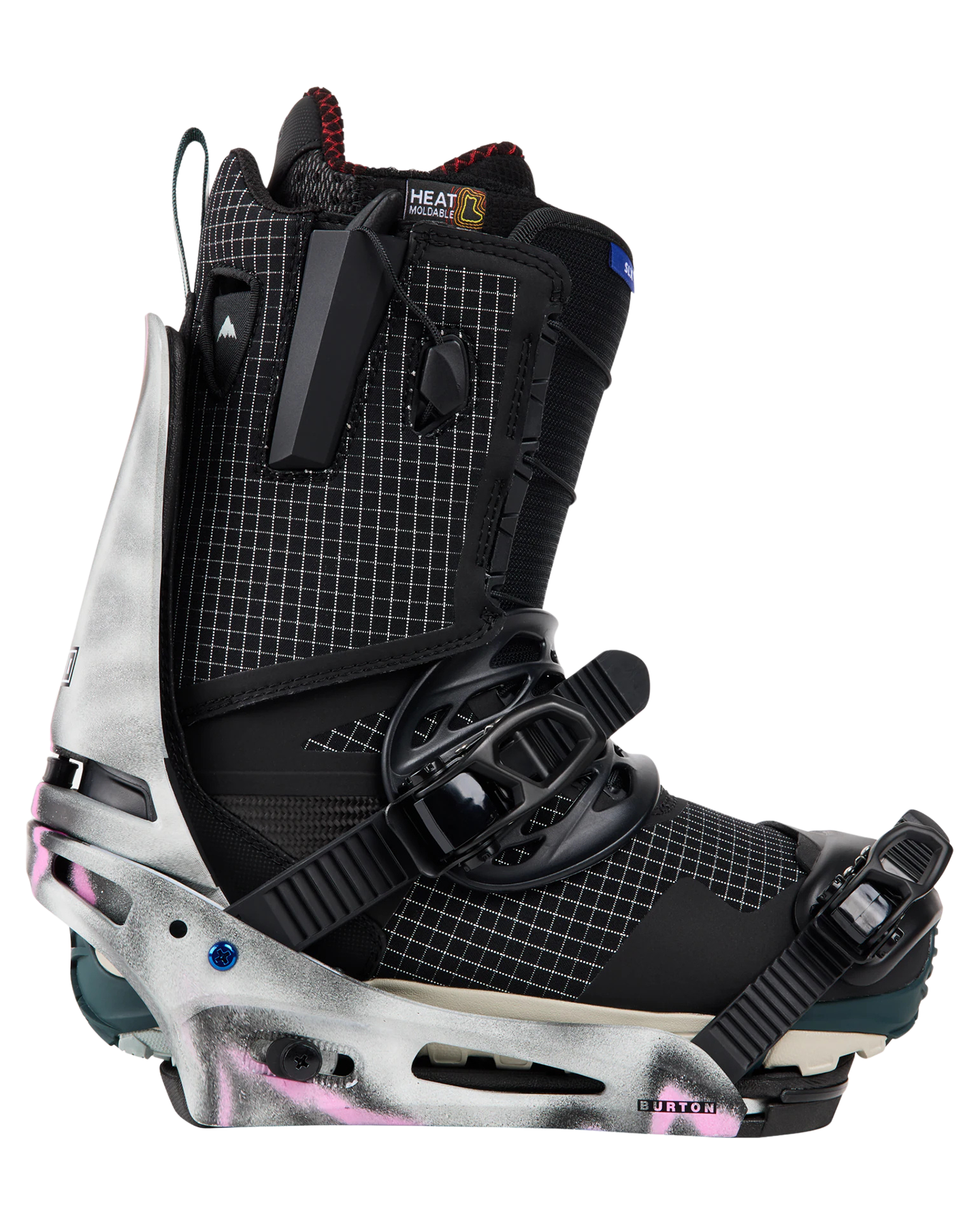 Burton Men's Cartel X Re:Flex Snowboard Bindings - Gray/Pink Men's Snowboard Bindings - Trojan Wake Ski Snow