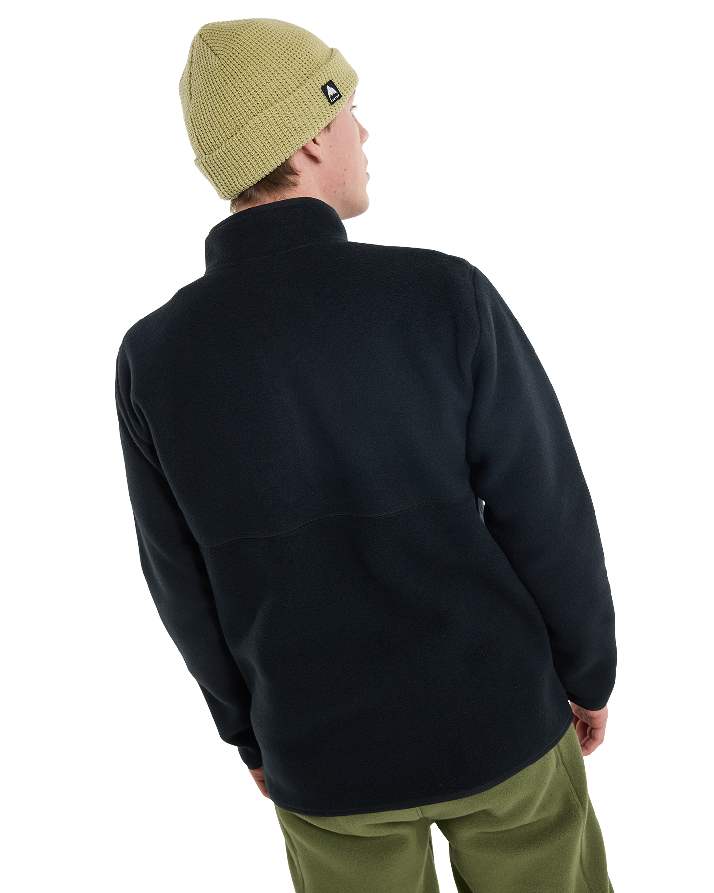 Burton Men's Cinder Fleece Pullover - True Black Men's Fleece - Trojan Wake Ski Snow