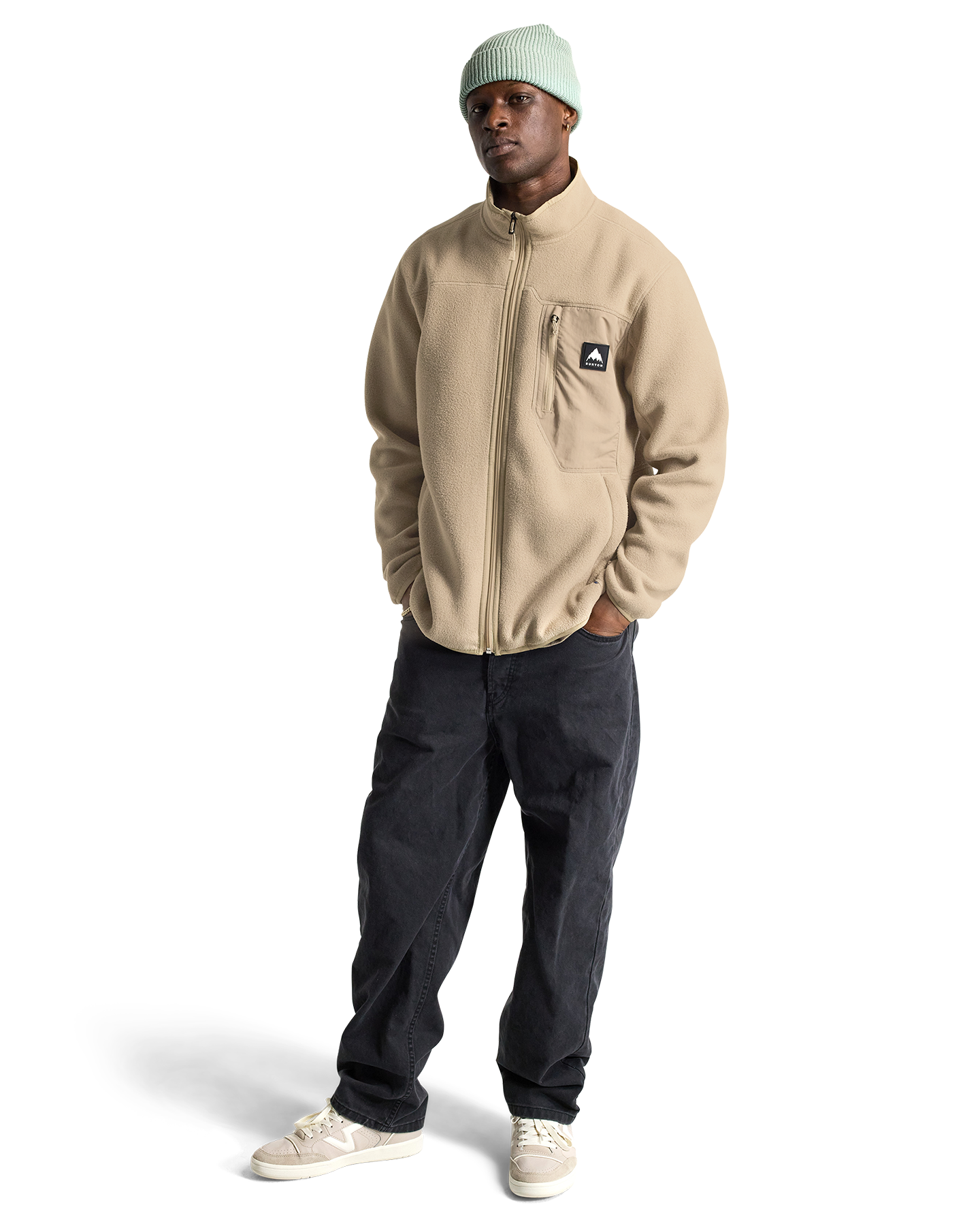 Burton Men's Cinder Full-Zip Fleece - Summit Taupe Men's Fleece - Trojan Wake Ski Snow