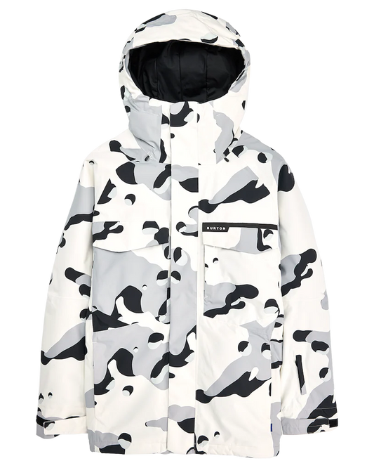 Burton Men's Covert 2.0 Snow Jacket - Stout White Cookie Camo Snow Jackets - Trojan Wake Ski Snow