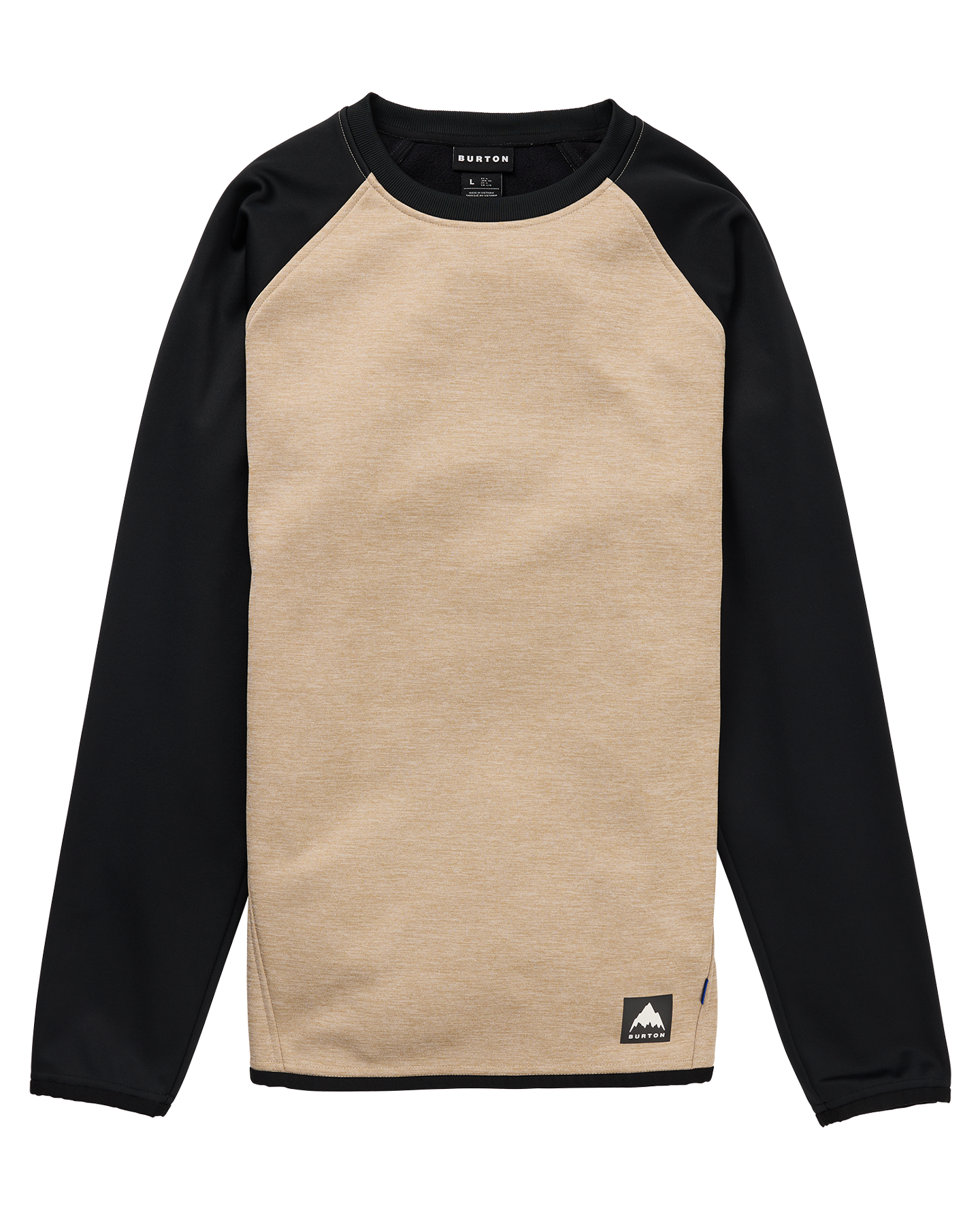 Burton Men's Crown Weatherproof Crewneck Fleece - Summit Taupe Heather/True Black