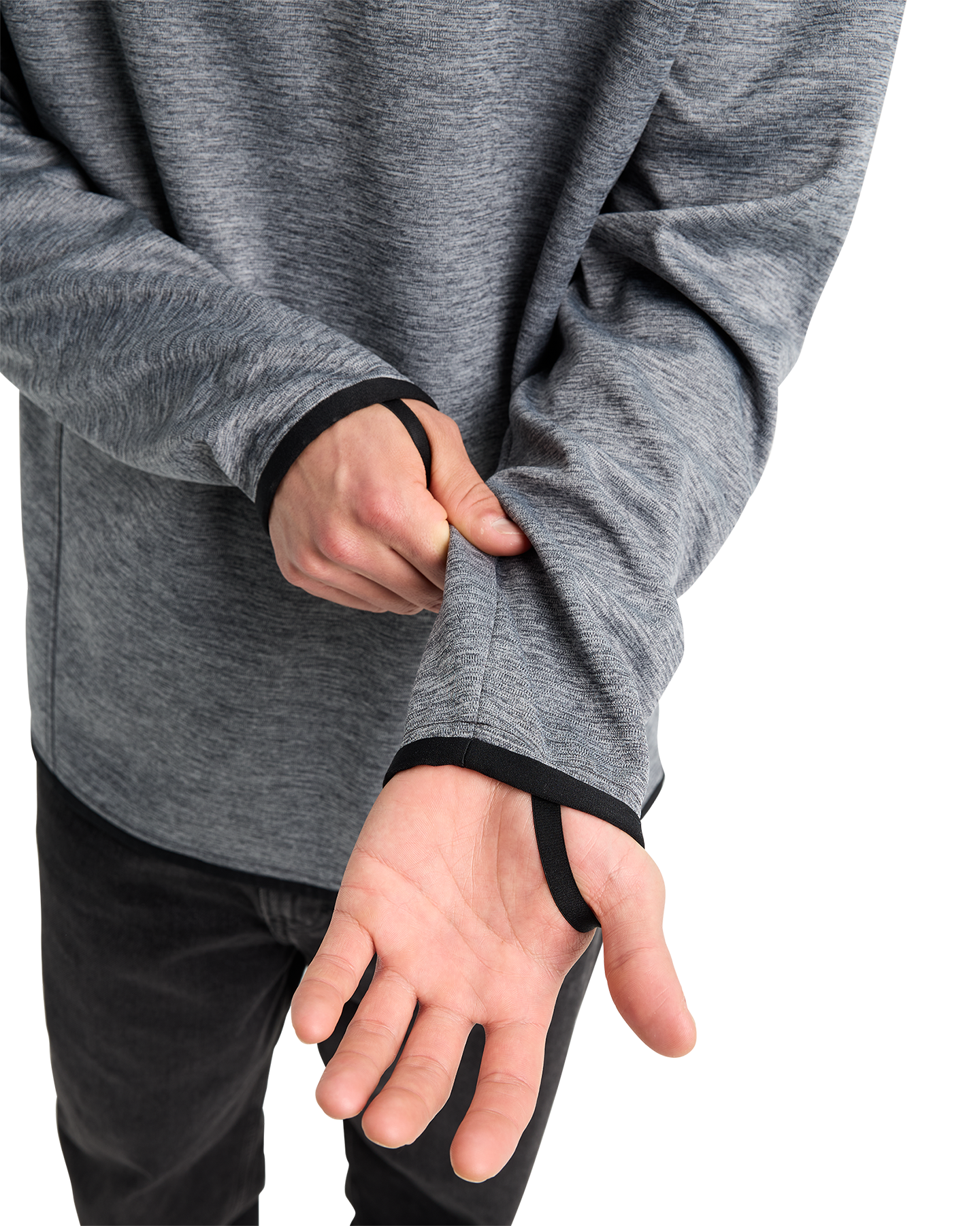 Burton Men's Crown Weatherproof Crewneck Fleece - True Black Heather Men's Fleece - Trojan Wake Ski Snow