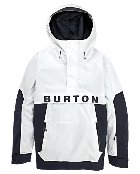 Burton Men's Frostner 2L Anorak Snow Jacket - Stout White/True Black Snow Jackets - Trojan Wake Ski Snow