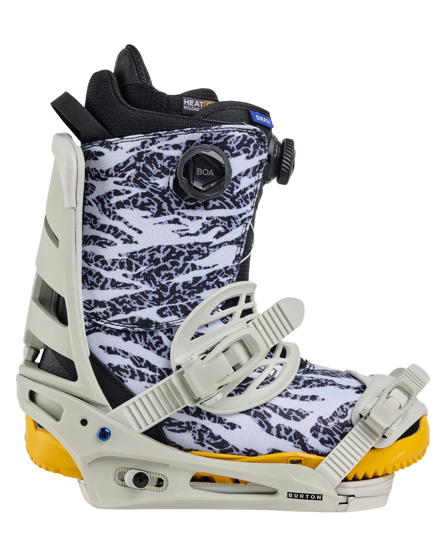 Burton Men's Mission Re:Flex Snowboard Bindings - Gray Cloud Men's Snowboard Bindings - Trojan Wake Ski Snow