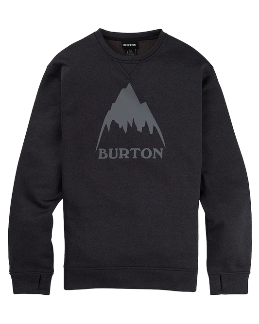 Burton Men's Oak Pullover Crewneck - True Black Heather Men's Crewnecks - Trojan Wake Ski Snow