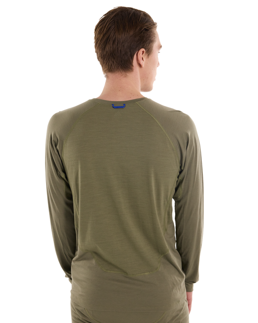 Burton Men's Phayse Merino Crewneck Fleece - Forest Moss Men's Fleece - Trojan Wake Ski Snow