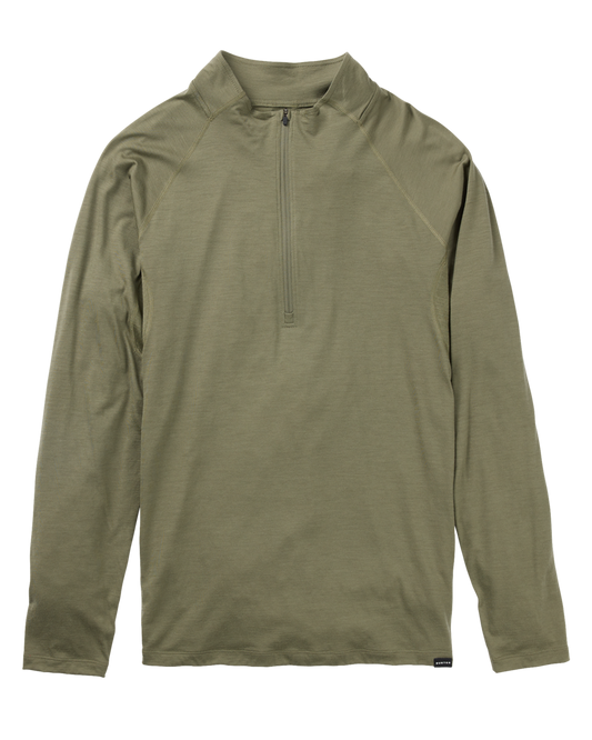 Burton Men's Phayse Merino Quarter Zip Fleece - Forest Moss Men's Fleece - Trojan Wake Ski Snow