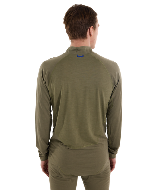 Burton Men's Phayse Merino Quarter Zip Fleece - Forest Moss Men's Fleece - Trojan Wake Ski Snow