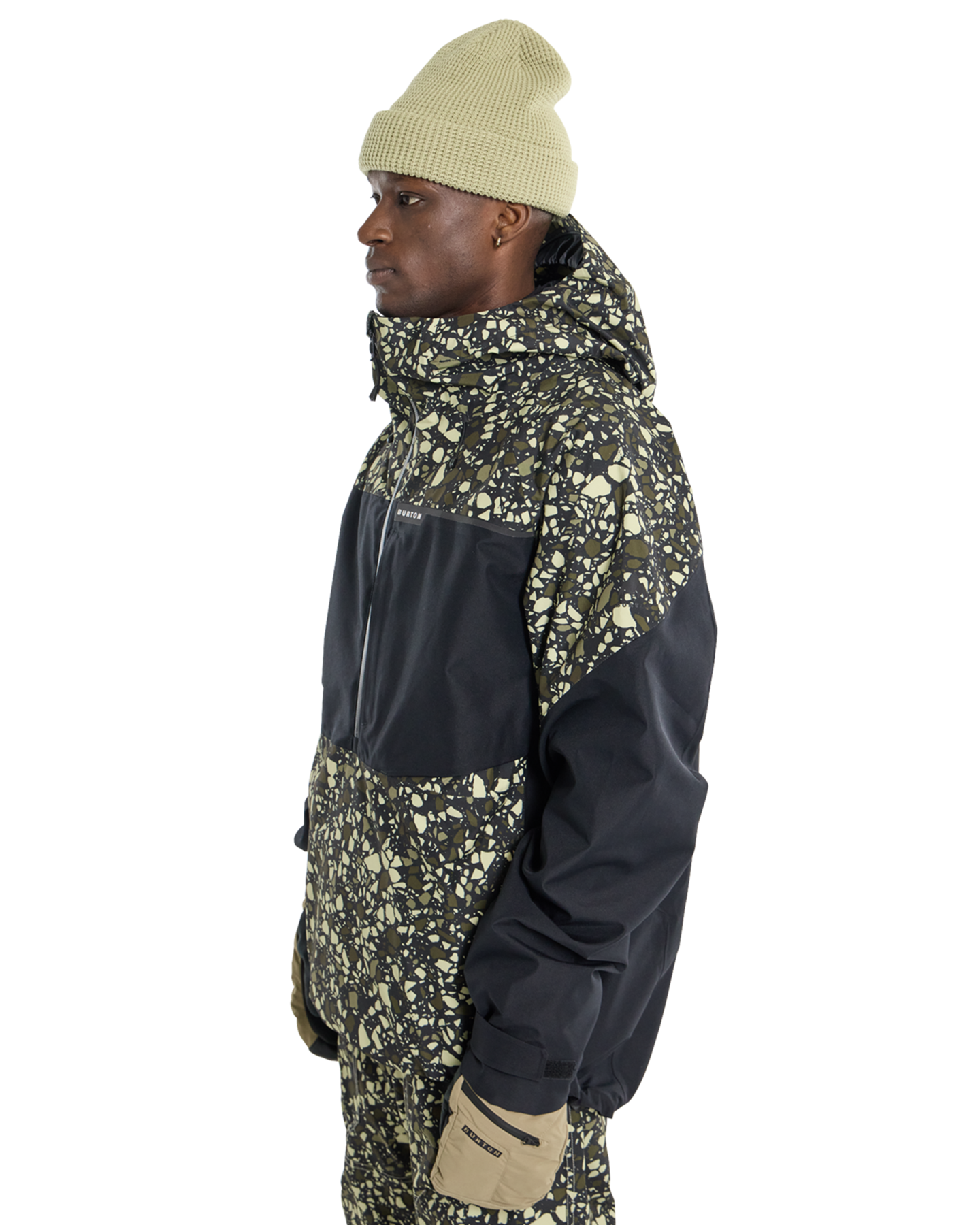Burton Men's Pillowline Gore-Tex 2L Anorak Snow Jacket - Sediment/True Black Men's Snow Jackets - SnowSkiersWarehouse
