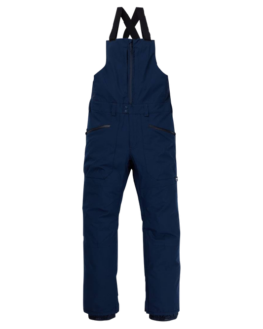 Burton Men's Reserve 2L Bib Pants - Dress Blue Snow Bibs - Trojan Wake Ski Snow