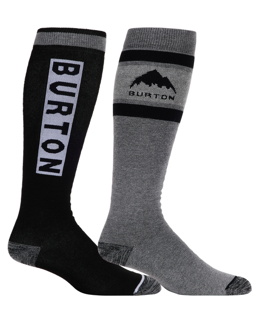 Burton Men's Weekend Midweight Socks (2 Pack) - True Black Men's Socks - Trojan Wake Ski Snow