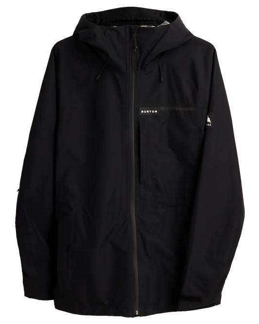 Burton Veridry GORE-TEX 2L Rain Snow Jacket - True Black - 2023 Men's Snow Jackets - SnowSkiersWarehouse