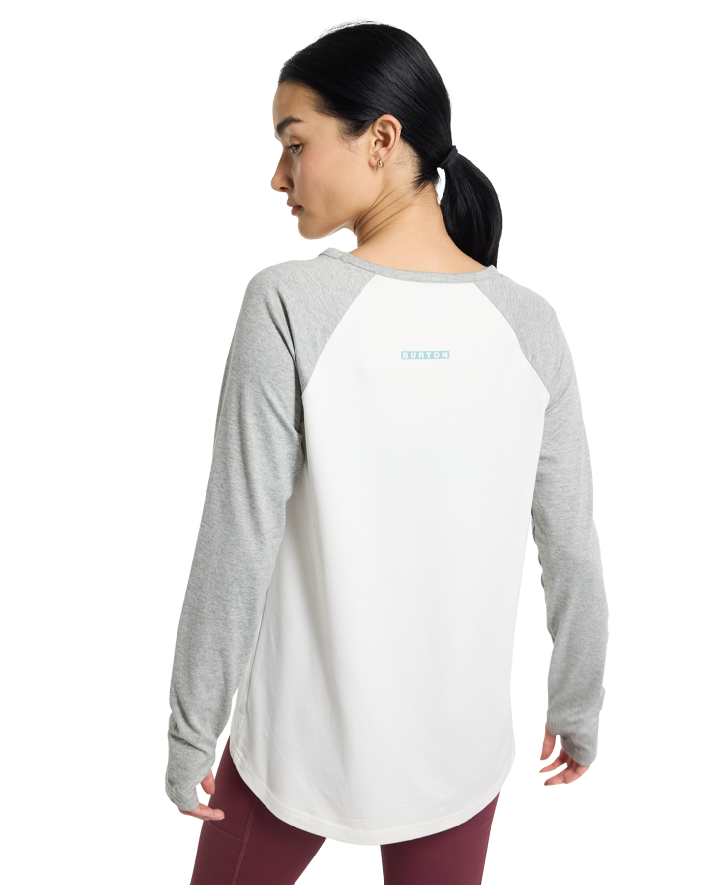 Burton Women's Burton Roadie Base Layer Tech T-Shirt - Stout White/Gray Heather Women's Thermals - SnowSkiersWarehouse