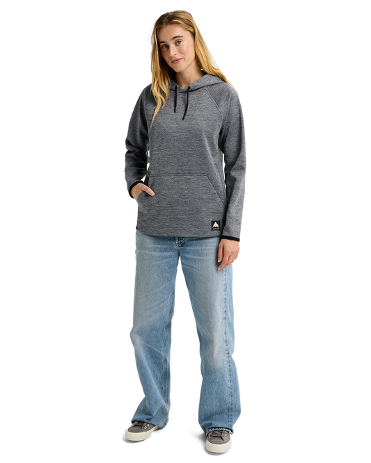 Burton Women's Crown Weatherproof Hoodie Pullover Fleece - True Black Heather