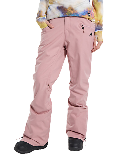 Burton Women's Marcy High Rise Stretch 2L Snow Pants - Powder Blush Snow Pants - Trojan Wake Ski Snow