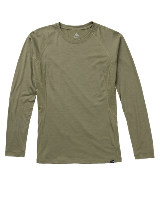 Burton Women's Phayse Merino Base Layer Crewneck - Forest Moss Women's Thermal Tops - Trojan Wake Ski Snow
