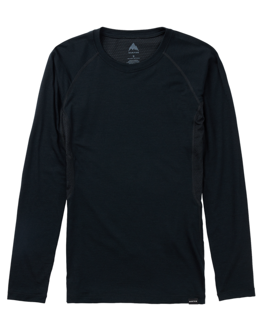 Burton Women's Phayse Merino Base Layer Crewneck - True Black Women's Thermal Tops - Trojan Wake Ski Snow