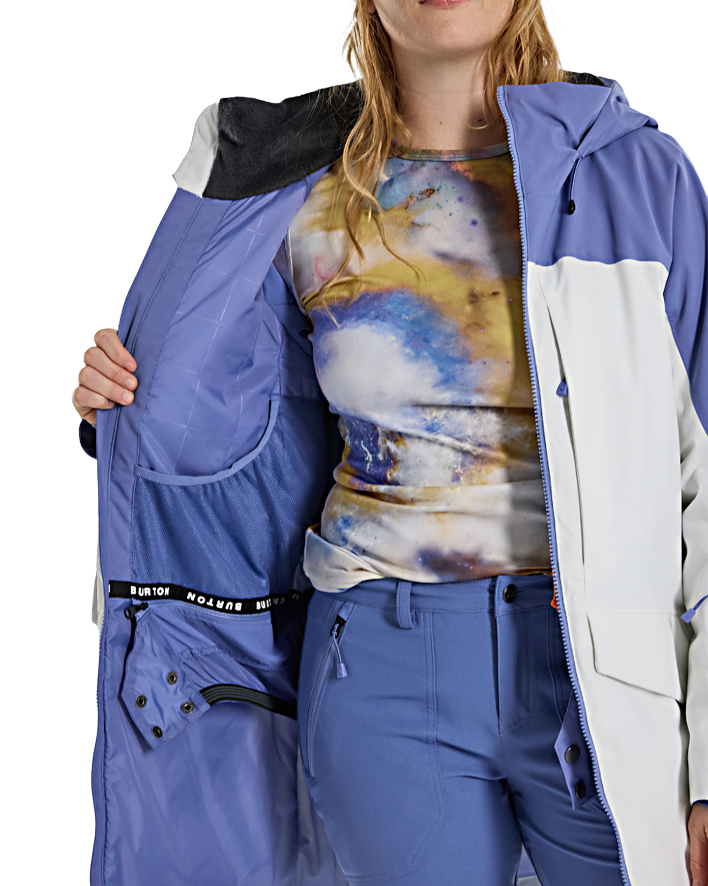 Burton Women's Prowess 2.0 2L Snow Jacket - Slate Blue/Stout White Snow Jackets - Trojan Wake Ski Snow