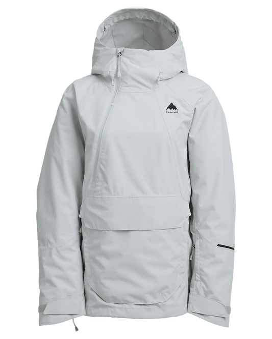 Burton Women's Reserve 2L Relaxed Snow Anorak - Gray Cloud Women's Snow Jackets - Trojan Wake Ski Snow