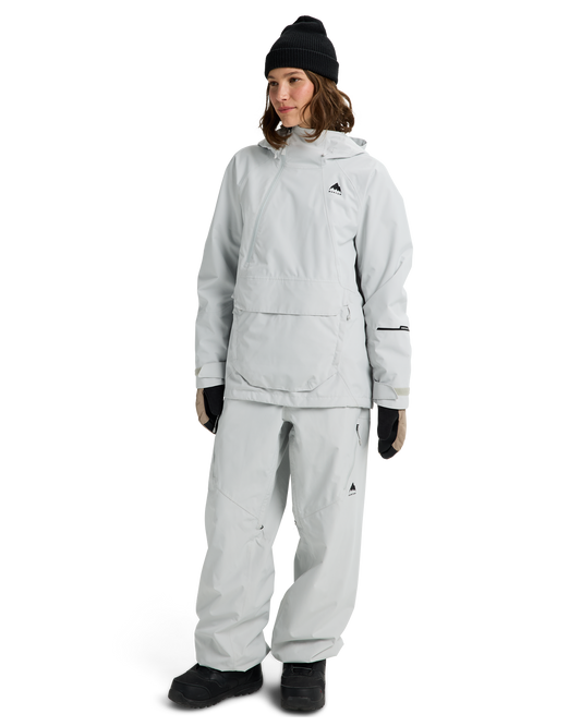 Burton Women's Reserve 2L Relaxed Snow Anorak - Gray Cloud Women's Snow Jackets - Trojan Wake Ski Snow