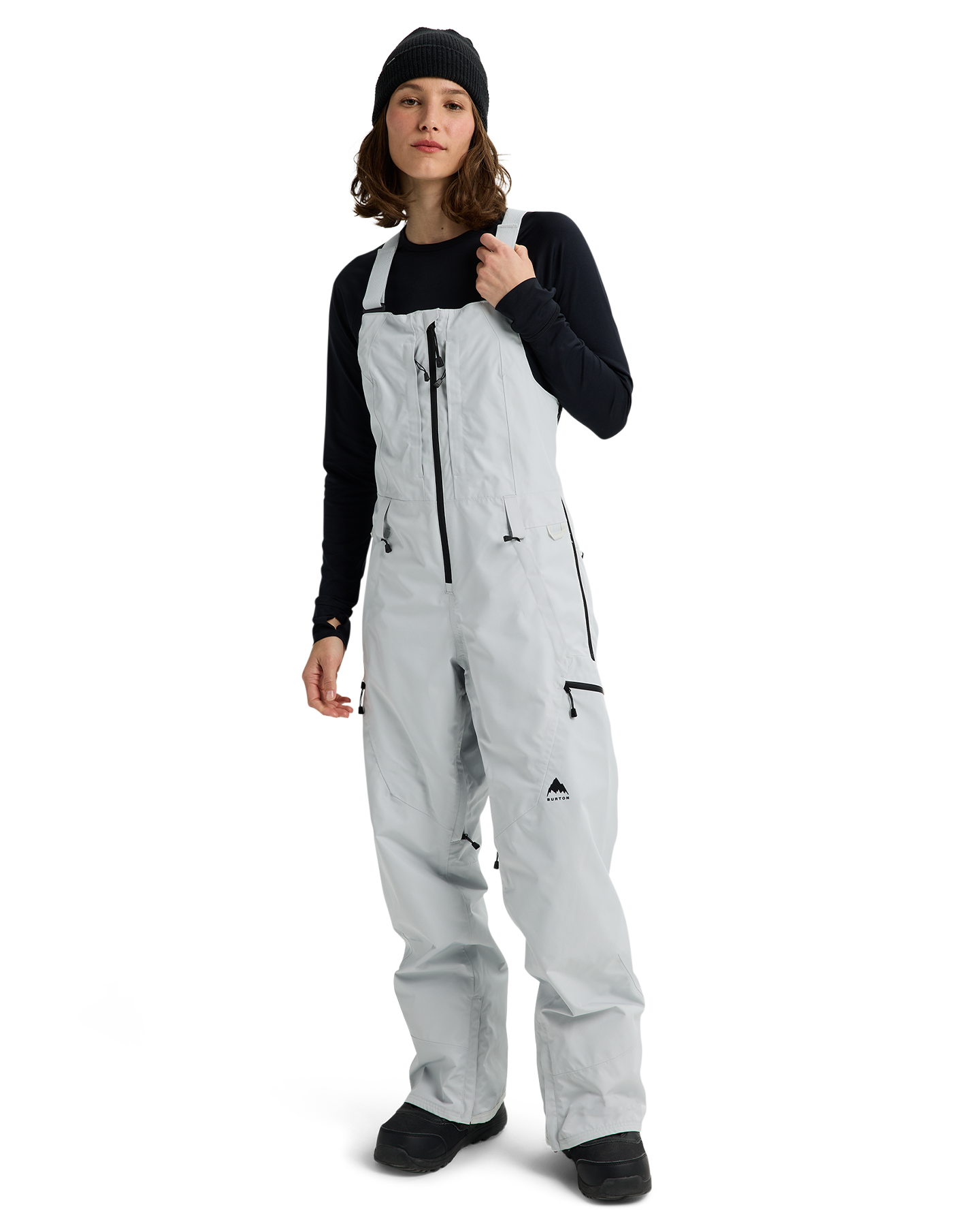 Burton Women's Reserve GORE-TEX® 2L Snow Bib Pants - Gray Cloud Women's Snow Bibs - Trojan Wake Ski Snow