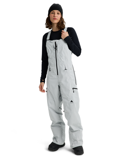 Burton Women's Reserve GORE-TEX® 2L Snow Bib Pants - Gray Cloud Women's Snow Bibs - Trojan Wake Ski Snow