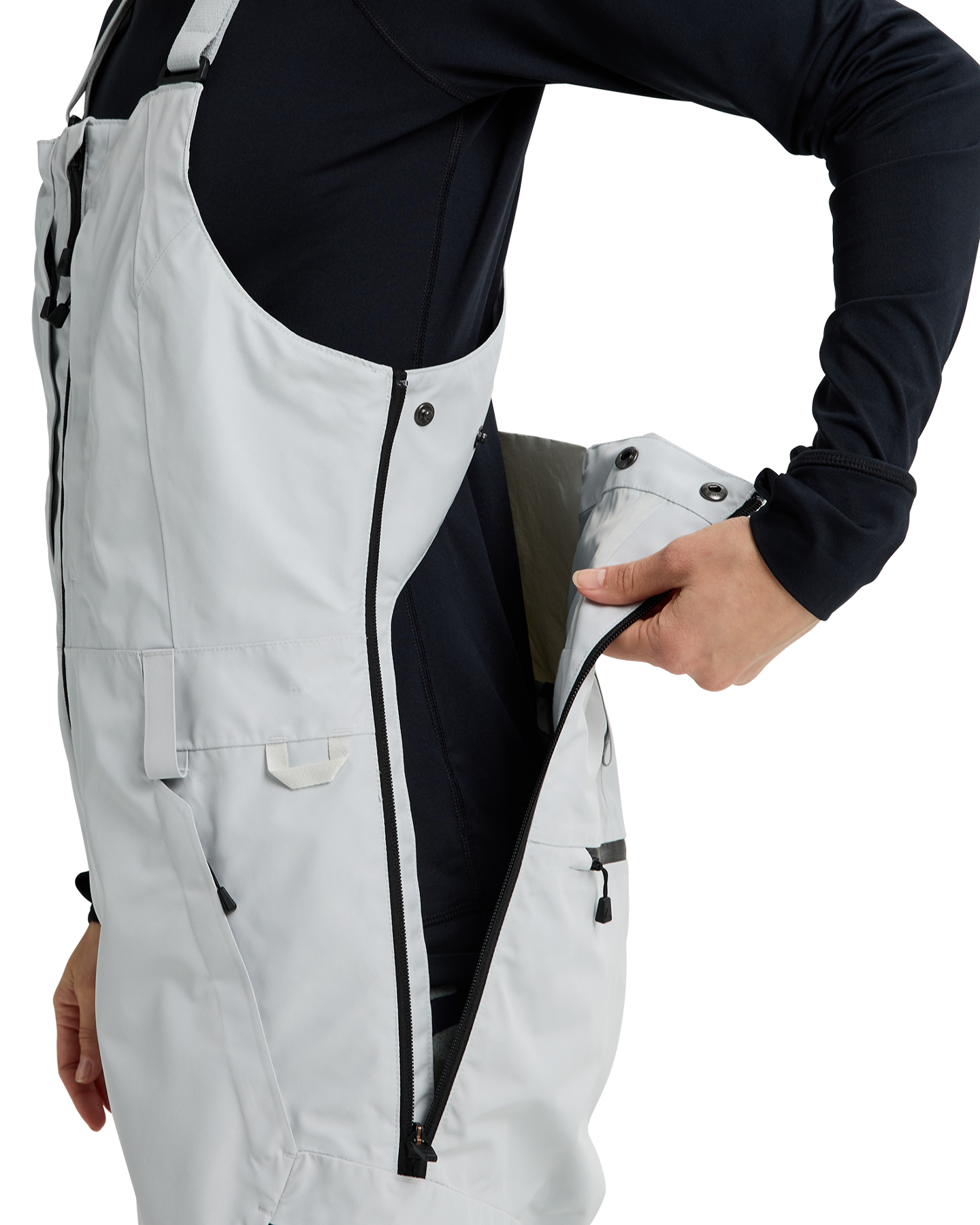 Burton Women's Reserve GORE-TEX® 2L Snow Bib Pants - Gray Cloud Women's Snow Bibs - Trojan Wake Ski Snow
