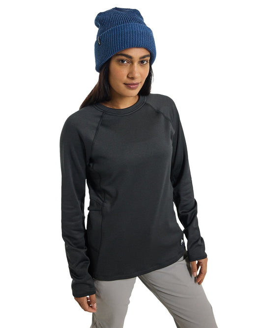 Burton Women's Stockrun Crewneck Fleece - True Black Hoodies & Sweatshirts - Trojan Wake Ski Snow