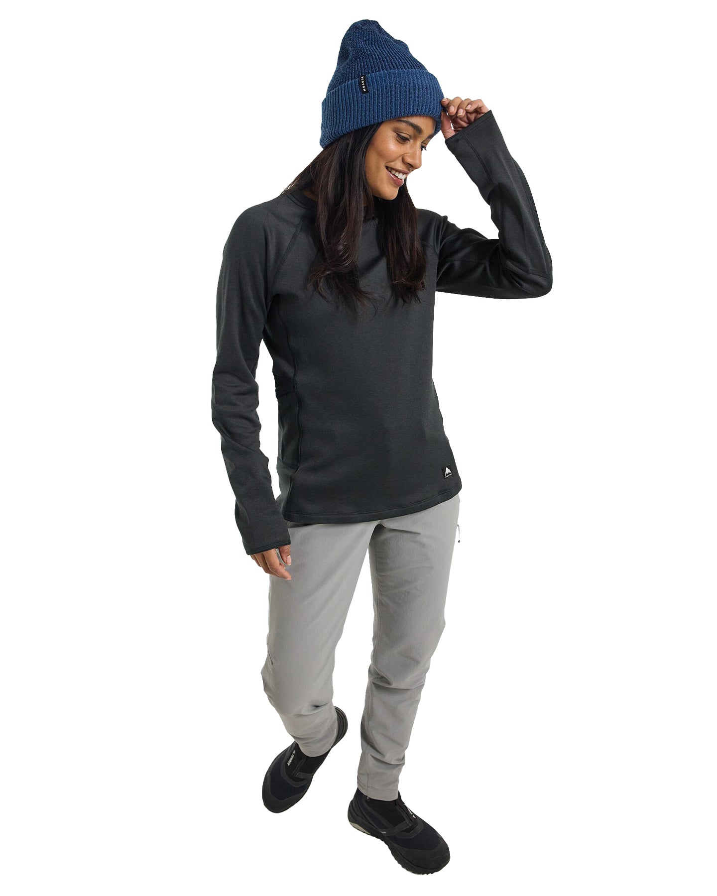 Burton Women's Stockrun Crewneck Fleece - True Black Hoodies & Sweatshirts - Trojan Wake Ski Snow