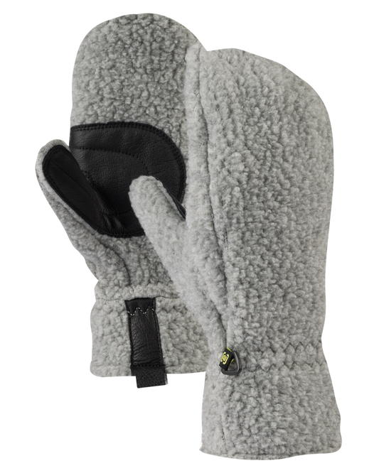 Burton Women's Stovepipe Fleece Mittens - Gray Heather Women's Snow Mittens - Trojan Wake Ski Snow