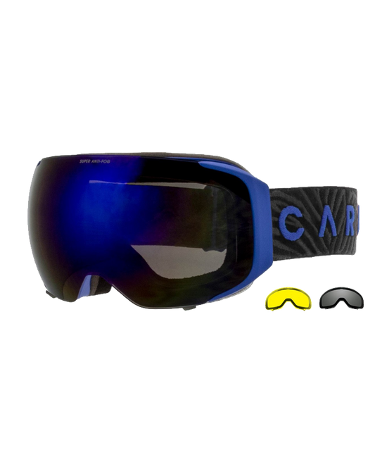 Carve The Boss Snow Goggles + Spare Lens - Matte Blue / Grey w/ Blue Iridium - 2023 Snow Goggles - Trojan Wake Ski Snow