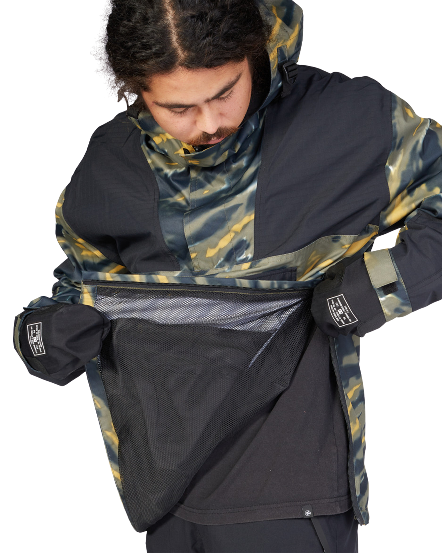 DC Men's DC-43 Anorak - Angle Tie-Dye/Ivy Green Men's Snow Jackets - Trojan Wake Ski Snow