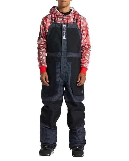 DC X Andy Warhol Shadow Technical Snow Bib Pants - Black Fragile Snow Bibs - Trojan Wake Ski Snow