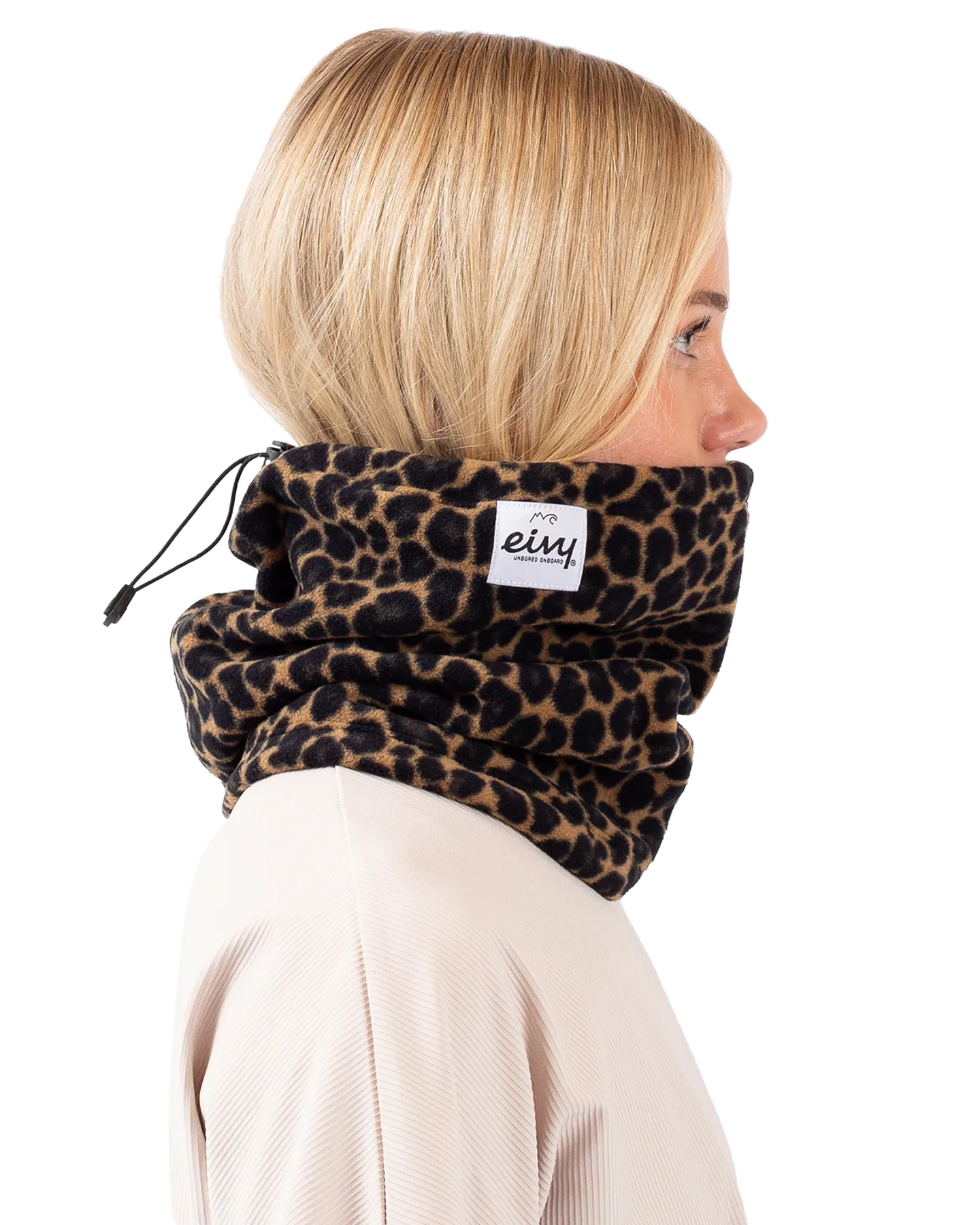 Eivy Adjustable Fleece Women's Neckwarmer - Leopard Neck Warmers & Face Masks - SnowSkiersWarehouse