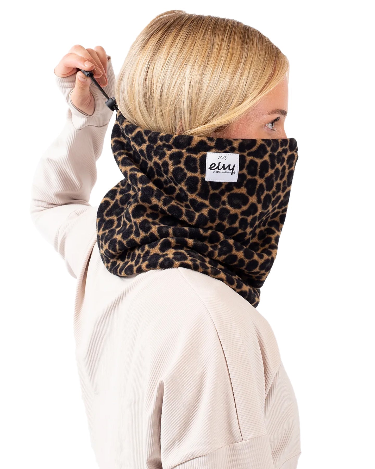 Eivy Adjustable Fleece Women's Neckwarmer - Leopard Neck Warmers & Face Masks - SnowSkiersWarehouse