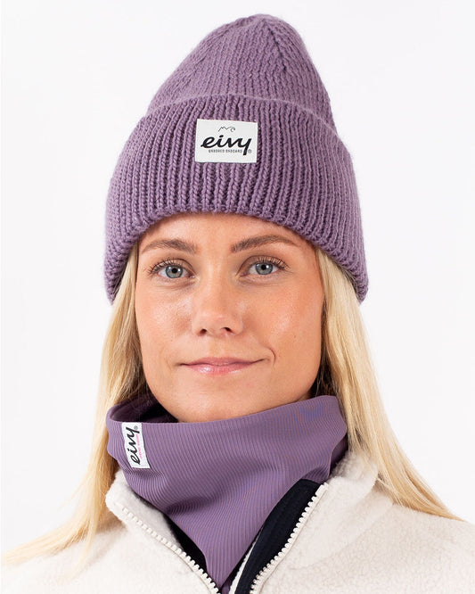 Eivy Easter Rib Wool Women's Beanie - Deep Purple Women's Beanies - Trojan Wake Ski Snow