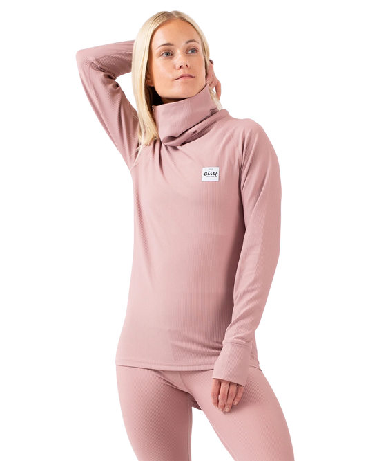 Eivy Women's Icecold Gaiter Rib Top - Faded Woodrose Women's Thermal Tops - Trojan Wake Ski Snow