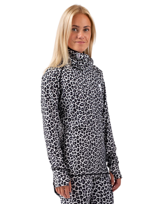 Eivy Women's Icecold Gaiter Top - Snow Leopard Women's Thermal Tops - Trojan Wake Ski Snow