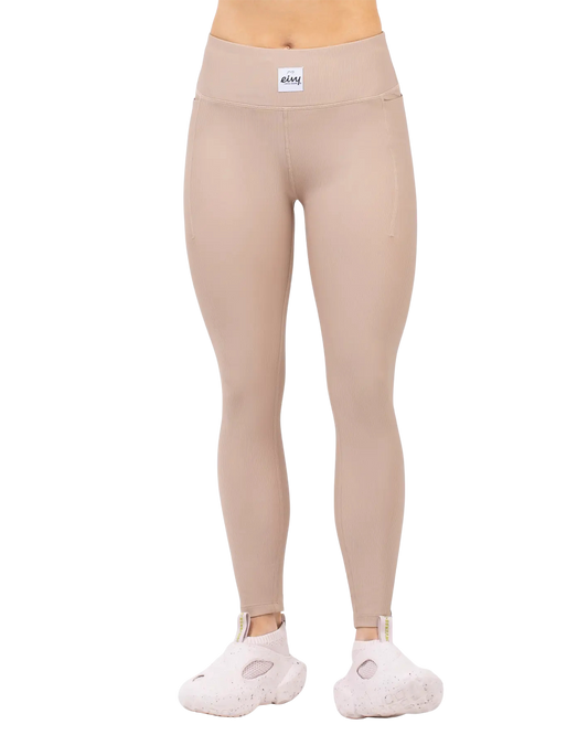 Eivy Women's Pocket Rib Tights - Sand Women's Thermal Bottoms - Trojan Wake Ski Snow