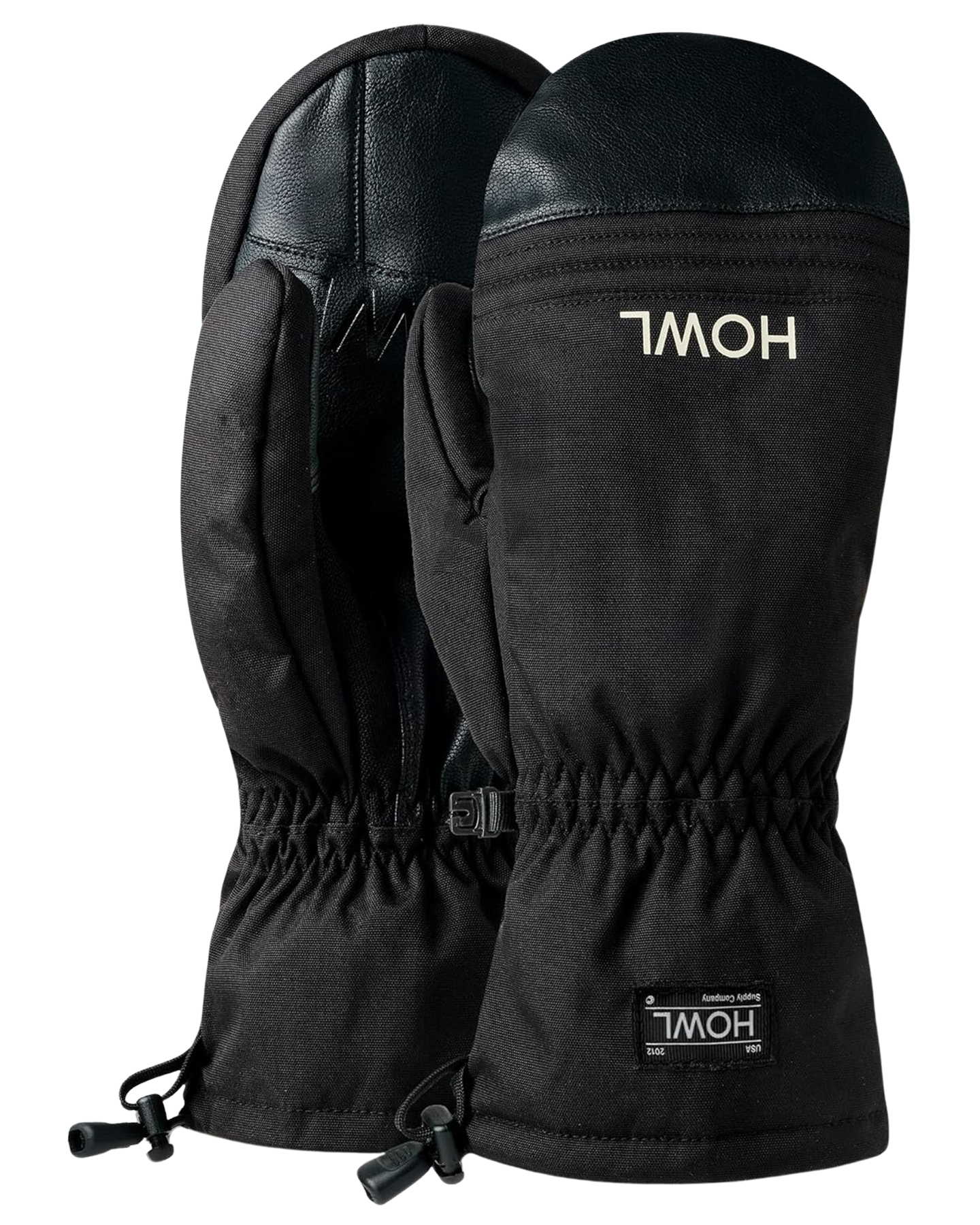 Howl Men's Midweight Team Snow Mitts - Black Men's Snow Mittens - Trojan Wake Ski Snow