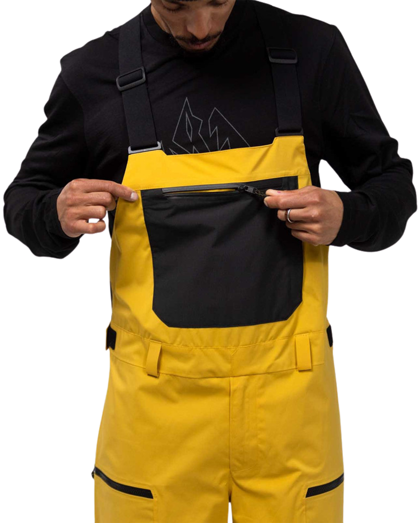 Jones Men's Mtn Surf Recycled Snow Bib - Sunrise Gold - 2024 Men's Snow Bibs - Trojan Wake Ski Snow