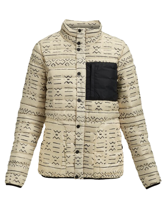 Burton Evergreen Women's Insulated Collar Down Snow Jacket - Canvas Bogolanfini / True Black Women's Jackets - Trojan Wake Ski Snow