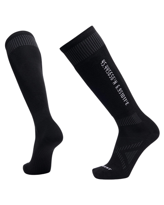 Le Bent Core Targeted Cushion Snow Socks - Black Unisex Socks - Trojan Wake Ski Snow