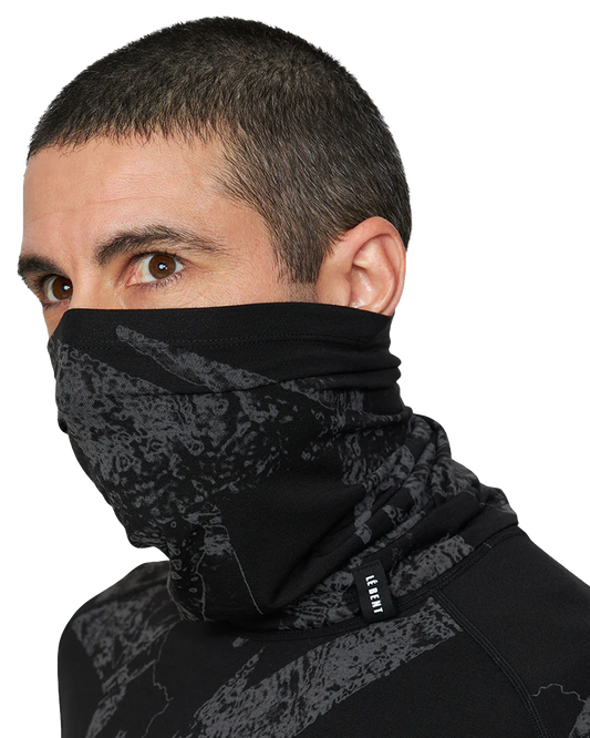 Le Bent Fractal Lightweight Neck Gaiter - Black Neck Warmers & Face Masks - Trojan Wake Ski Snow